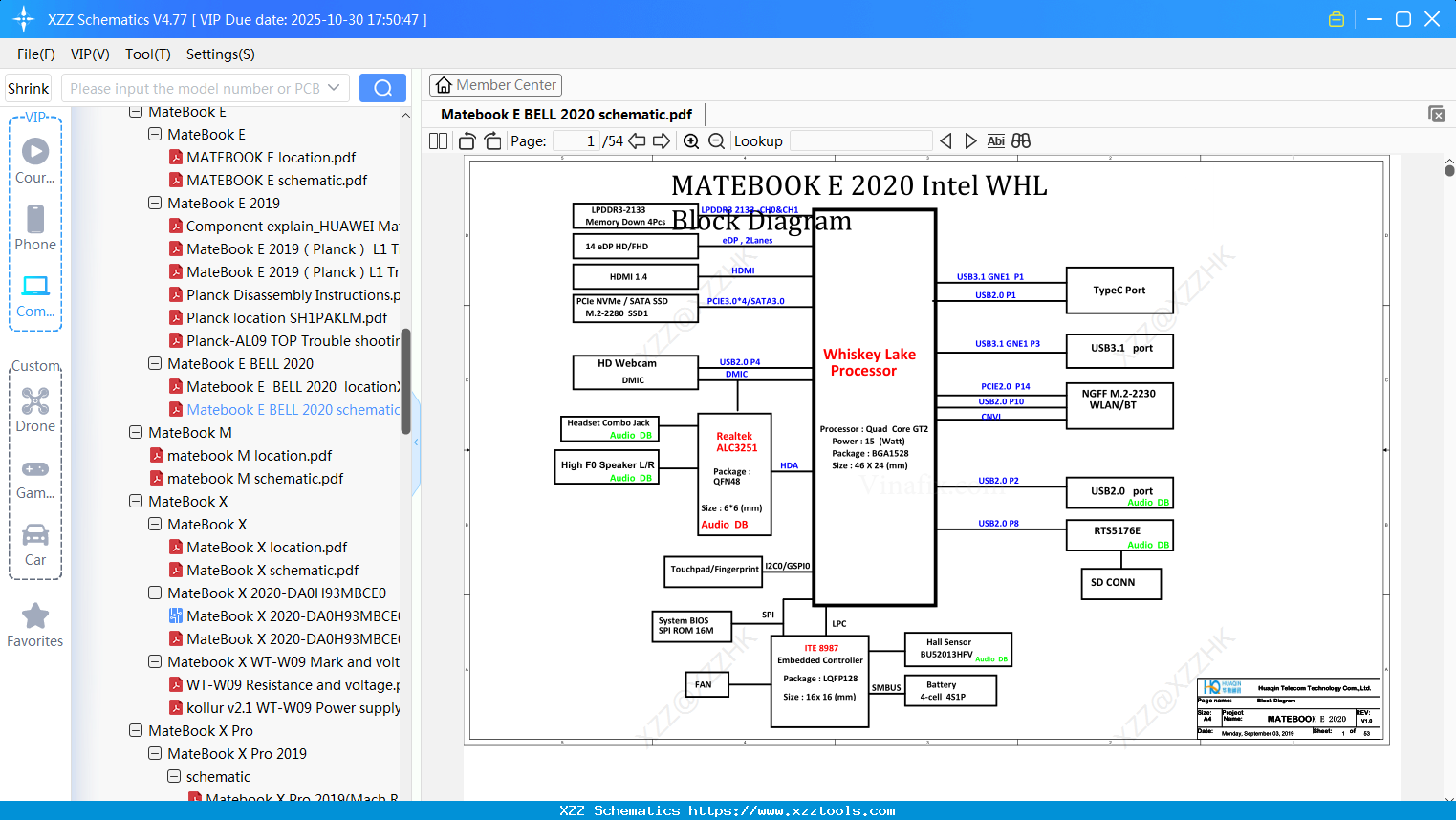Laptop HUAWEI Matebook E BELL 2020 Schematic